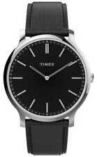 Timex Galería De Hombres | Esfera Negra | Reloj De Cuero Negro TW2V28300 Relojes