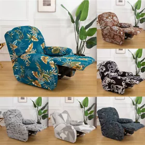 Cubierta reclinable con envoltura elástica impresa sofá individual funda deslizante tumbona protector - Imagen 1 de 22