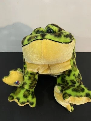 Webkinz/Ganz Green Yellow Bull Frog Stuffed Animal Plush-With CODE Clean - Image 1 of 4