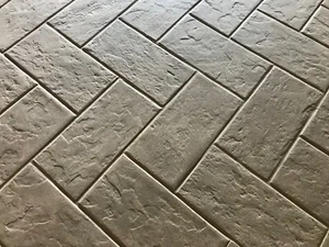 Estampillas de concreto de piedra de pizarra SM 3200. "Patrón de espina de arenque, 40"" x 32" - Imagen 1 de 9