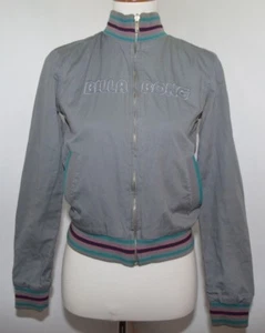 VTG 90s Billabong Spell Out Reversible Gray Plaid Teal Pink Jacket Womens S M  - Picture 1 of 12