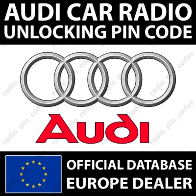 AUDI RADIO PIN CODE A4 A5 A6 A8 Q7 R8 S4 S8 TT RNS-E NAVIGATION CHORUS SYMPHONY - Bild 1 von 4