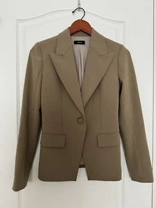 THEORY Angled Blazer in Admiral Crepe, Gr. 00, Neu mit Etikett, dunkelbeige - Bild 1 von 7