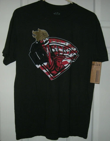 WNBA-WOMEN'S BASKETBALL-NEW YORK LIBERTY-T SHIRT-TEE SHIRT-BLACK WITH RED-MEDIUM Cover