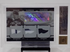Roger CLEMENS 2006 Topps Triple Threads White Whale Relic Auto 1/1 BGS 9 Mint 10
