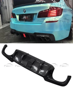 Difusor inferior labio parachoques trasero fibra carbono estilo V para BMW F10 M5 + lámpara piloto - Imagen 1 de 12
