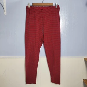 J. Jill Extra Large Bright Red Black Houndstooth Lightweight Pima Ankle Leggings - Picture 1 of 6