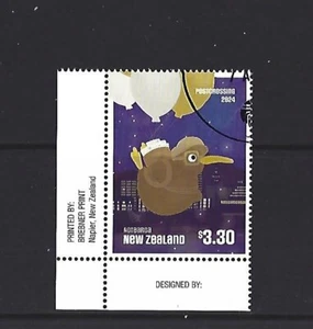 SELLO POSCRUCE DE NUEVA ZELANDA 2024 FINO USADO MARGINAL - Imagen 1 de 1