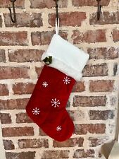 Pottery Barn Kids Ruffle Red Luxe Velvet Quilted Christmas Stocking,No Monogram