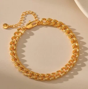 22K 24K THAI BAHT YELLOW GOLD GP Pikun Flower Bracelet Bangle Women Jewelry 7.5" - Picture 1 of 6