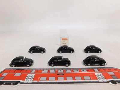 6X WIKING H0 1:87 PKW VW Brezelkäfer Käfer 12 830 Ecc Mint + 1X Box #DX119-0,5 - Immagine 1 di 4