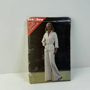 Pants Top Loose Fit 3/4 Raglan Pointed Collar Size 12-16 UNCUT Pattern 3200  - Picture 1 of 2