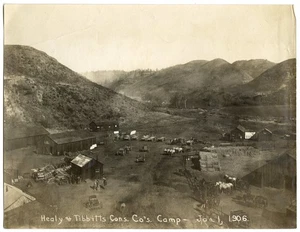 Healy & Tibbits Construction Co. Camp TUOLOMNE 1906 CALIFORNIA Silver Photo - Picture 1 of 2
