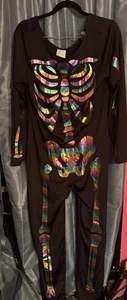 Adulto Flashy Skelton Talla XL Huesos Coloridos Halloween Juegos con disfraces Teatro Una Pieza - Imagen 1 de 9