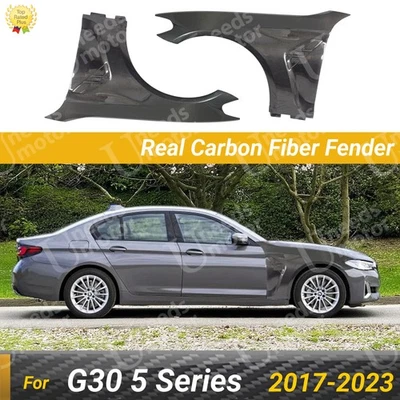 Juegos de guardabarros delanteros ventilados de fibra de carbono real estilo M5 para BMW G30 serie 5 2017-23 Foto 1 de 4