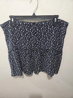 Бренди Melville черный цветочный Flowy Cottagecore вискоза мини юбка один размер MED - Изображение 1 из 4