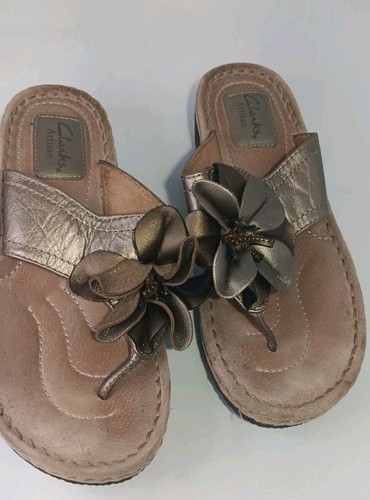 Sandali Clarks Artisian in pelle marrone cammello floreale margherita misura 6 5