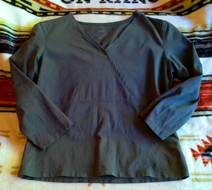 J. JILL VINTAGE SUPERSOFT CROSSOVER TEE XSP EARTH BROWN 3/4 SLV SINGAPUR COTTON SPD - Bild 1 von 5