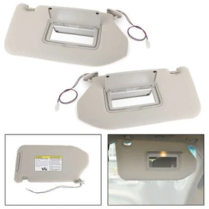 Left+Right Sun Visor Gray For 13-18 Pathfinder 14-17 Infiniti QX60 w/ Lamp DA ZY - Picture 1 of 11