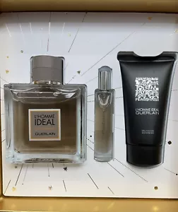 GUERLAIN L’HOMME IDEAL 3 Piece Gift Set 3.4 oz EDP Spray + Mini + SG NEW SET - Picture 1 of 6