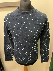 Our Legacy Longsleeve Thick T shirt Bobble Effect Dots Blue Size 48 Medium 40” - Picture 1 of 5