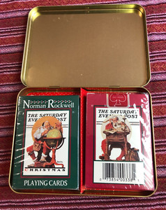 Vintage Christmas Santa Claus Deck Playing Cards Norman Rockwell