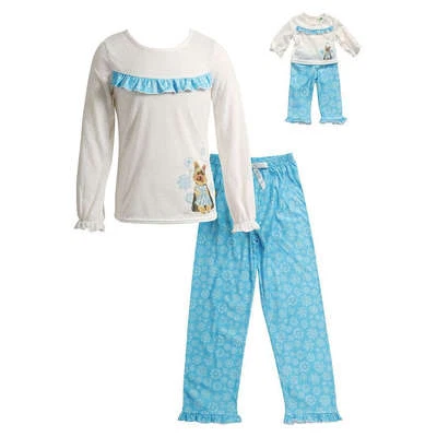 Girl and Doll Matching Pajamas 4-14 Snowflake Dog Outfit Dollie Me American Girl - Image 1 of 2