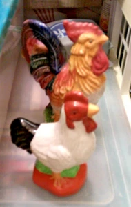 Houston Harvest Novelty Chicken Salt & Pepper Shaker Ceramic w Rooster Creamer? - Picture 1 of 1