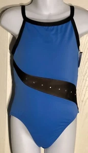 GK CAMISOLE KIND KLEIN BLAU GYMNASTIK TANZ MIKROFASER TRIKOT MESH JA Gr. CS - Bild 1 von 9