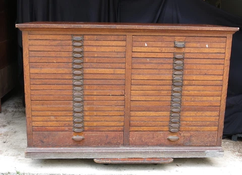 Antique Hamilton Printers Type Cabinet Cover