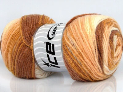 Lote de 4 hilos batik bebé acrílico fino 4x100g/360m tonos marrones crema Foto 1 de 4