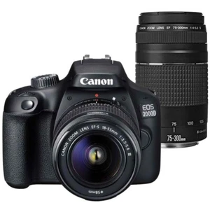 Canon EOS 2000D 24.1MP DSLR Camera + 18-55mm III Lens + 75-300mm Lens - Picture 1 of 4