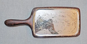 Espejo de mano original antiguo tallado a mano de madera pequeño tocador - Imagen 1 de 4