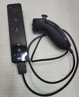 Official Nintendo Wii Black Controller Motion Plus OEM w/Nun-chuck Pre-owned 