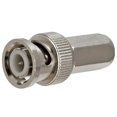 BNC Male Connector Twist On For RG6 Coax Coaxial Cable Adapter CCTV Camera Gold - Image 1 of 2