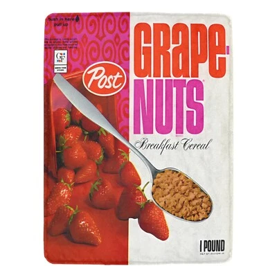 Vintage Style 60s Grape Nuts Cereal Box Ultra-Soft Micro Fleece Blanket - Image 1 of 4