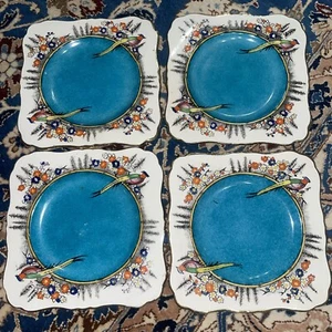 SET (4) RIDEAU WARE BY GRIMWADES FOR HENRY BIRKS & SONS SQUARE DESSERT PLATE 6" - Picture 1 of 12