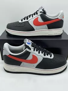 Nike Air Force 1 '07 LV8 NBA 75th Anniversary Sz 9 Grey Black Red DC8874-001 - Picture 1 of 6