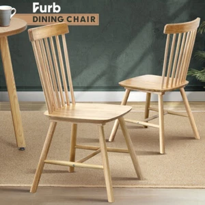 Furb Dining Chairs Set of 4 Soild Wood Accent Kitchen Chair Natural - Picture 1 of 7