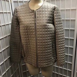 Pamela McCoy Woman Leather Jenuine Jacket New Size L Tan Color - Picture 1 of 6