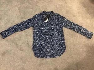 Lauren Ralph Lauren Floral Shirt Navy In Womans Size S BRAND NEW - Picture 1 of 4