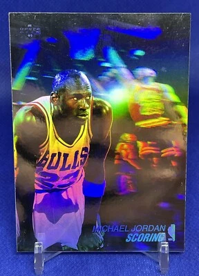 1991-1992-Michael Jordan-Mazo superior-Inserto de tarjeta holograma-AW1-Excelente estado Foto 1 de 2