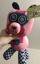 12" ROBOT DOG PLUSH STUFFED ANIMAL TOY FACTORY PINK CUTE CHECKERED PUPPY