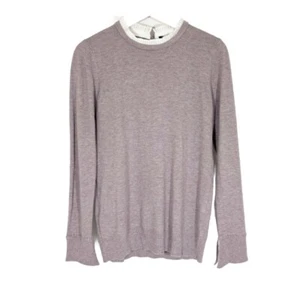 NWT Vila Milano Sweater Top Pleated Neck & Cuffs Long Sleeves Mauve Sz M - Picture 1 of 14