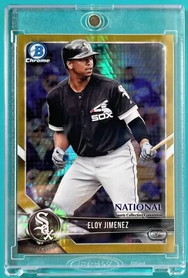 2018 ELOY JIMENEZ Bowman Chrome Prism Gold Refractor. National Convention. /50 - Image 1 of 2