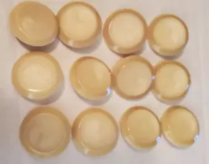 12 Lg 1  1/2 in Cream Celluloid? Vintage Buttons Sew Collect Art Jewelry Crafts - Picture 1 of 12