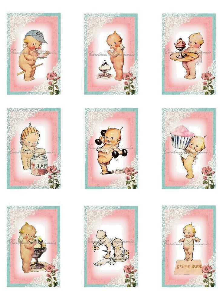 JUEGO MULTITALLA de bloques de edredón de tela de algodón Kewpie A Designer vintage Foto 1 de 1