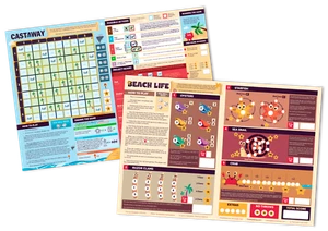 2 Large 'Roll & Write' Games with a Desert Island Theme: Beach Life and Castaway - Picture 1 of 7