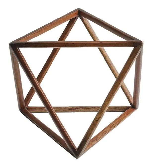 Da Vinci Octaedro Platónico Modelo Geométrico 3D 4" Acento Interior Poliedro Foto 1 de 1