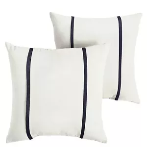 x Sunbrella - Indoor/Outdoor Square Pillows (Set of 2), Canvas Natural Ivory ... - Picture 1 of 9